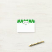 Post-it® Kelly Green Chevron Nom Monogramme (Sur un bureau)