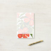 Post-it® Ketmie rouge chaude (Sur un bureau)