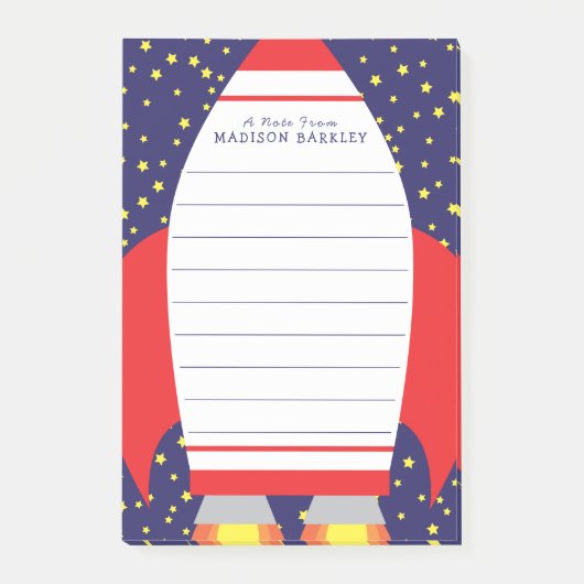 Post-it® Kids Outer Space Rocket Ship Cuve (Devant)