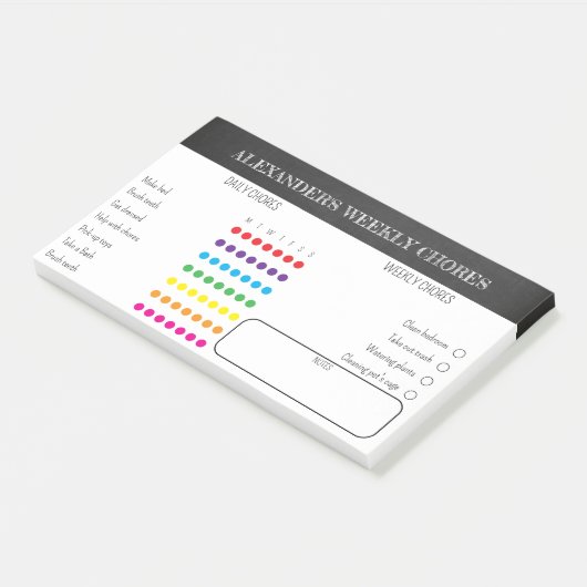Post-it® Kids Weekly Chores Post-It Notes (Incliné)