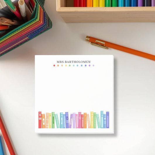 Post-it® Kindergarten Teacher Rainbow Color Books Custom
