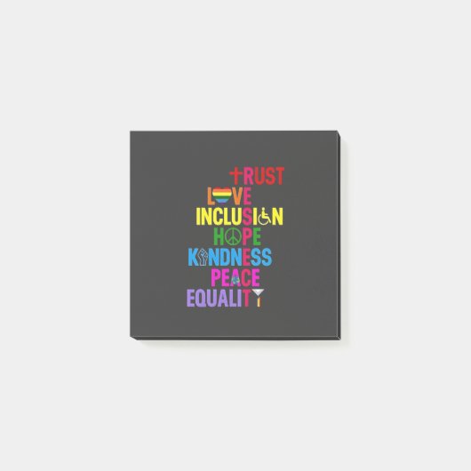 Post-it® Kindness Peace Equality Love Inclusion Hope (Devant)
