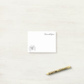 Post-it® King Charles Spaniel Noir & Blanc Personnalisé (Sur un bureau)