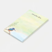 Post-it® Kingfisher Aquarelle Bleu Orange Oiseau (Incliné)