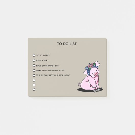 Post-it® KiniArt Little Piggies Note Pad (Devant)