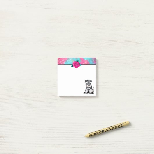 Post-it® KiniArt Mini Schnauzer (Sur un bureau)
