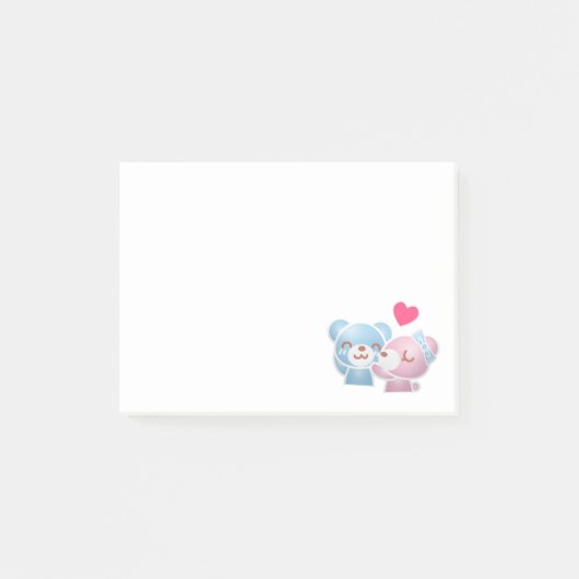 Post-it® Kissing Bears mignon et Kawaii (Devant)