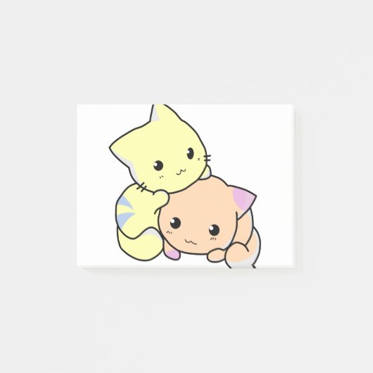 Post-it® Kitties Caricature Snuggle Chats Cute Kittens (Devant)