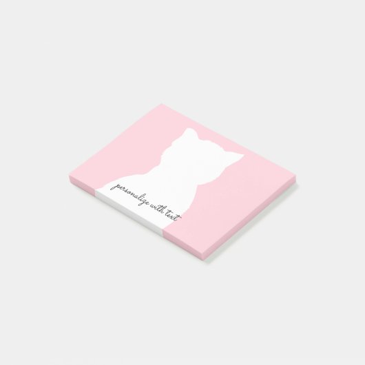 Post-it® Kitty blanc rose (Incliné)