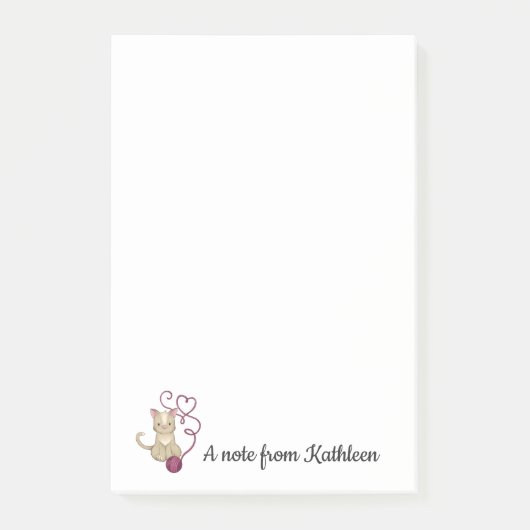 Post-it® Kitty Cat Love Notes | Texte de Personnaliser | Ya (Devant)