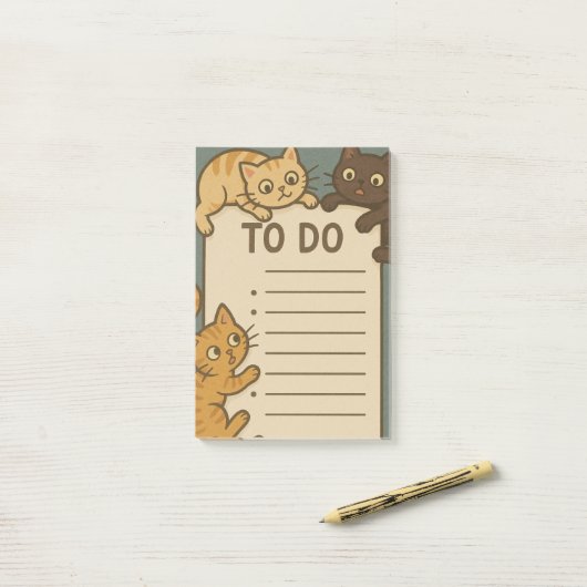 Post-it® Kitty Cat Pad To Do List (Sur un bureau)