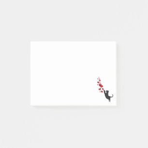 Post-it® Kitty noir aux coeurs
