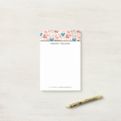 Post-it® Koala mignon moderne et fleurs écloses (Sur un bureau)