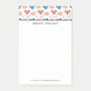 Post-it® Koala Mignon Moderne et Fleurs en Fleur