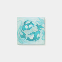 Koi Carp Fishers Aqua Blue Art Imprimer