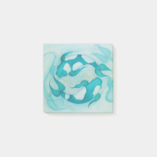 Post-it® Koi Carp Fishers Aqua Blue Art Imprimer