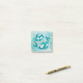 Post-it® Koi Carp Fishers Aqua Blue Art Imprimer (Sur un bureau)