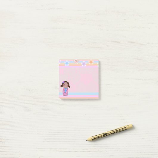 Post-it® kokeshi sakura - Post-It Notes pad (Sur un bureau)