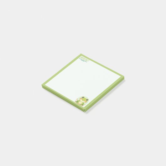Post-it® Kwaii style Frog Pastel Green Note (Incliné)