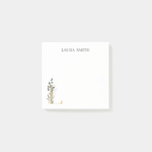 Post-it® L Monogramme Floral Notes post-it personnalisées