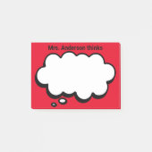 Post-it® La bulle de pensée personnalisée de l'enseignant P (Devant)