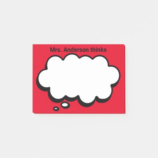 Post-it® La bulle de pensée personnalisée de l'enseignant P (Devant)