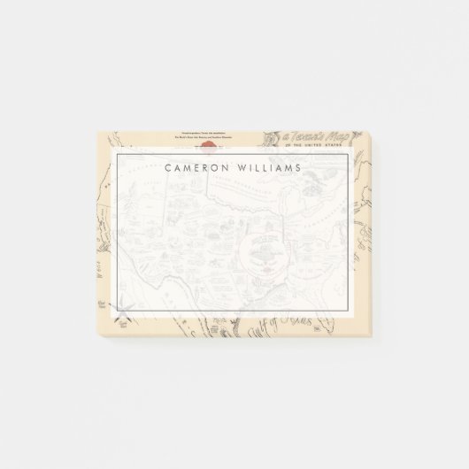 Post-it® La carte des États-Unis par les Texans (Devant)