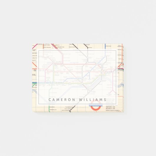 Post-it® La carte souterraine de Londres (Devant)