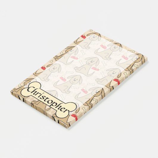 Post-it® La conception graphique de chiot Brown (Incliné)