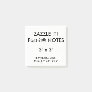 Post-it® La coutume a personnalisé 3" blanc carré de notes