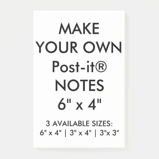 Post-it® La coutume a personnalisé grand 6" x 4" des notes (Devant)