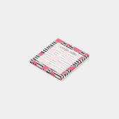 Post-it® La douce pastèque sur le Motif noir et blanc (Incliné)