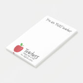 Post-it® La pomme rouge de citation inspirée de professeurs (Incliné)