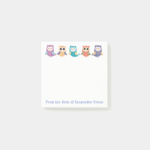 Post-it® La rangée des chouettes de Pastel personnalise