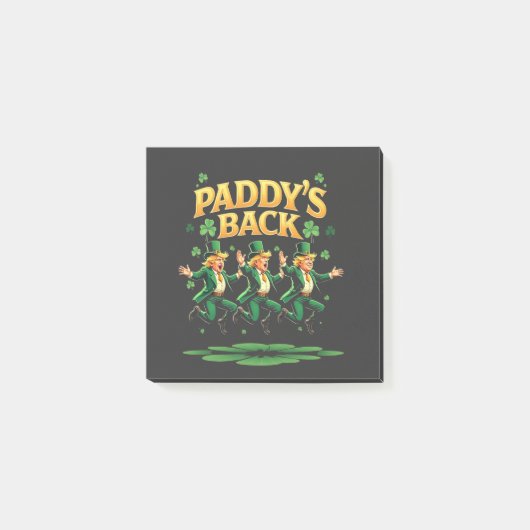 Post-it® La Saint-Patrick drôle de retour de Trump Léopard (Devant)