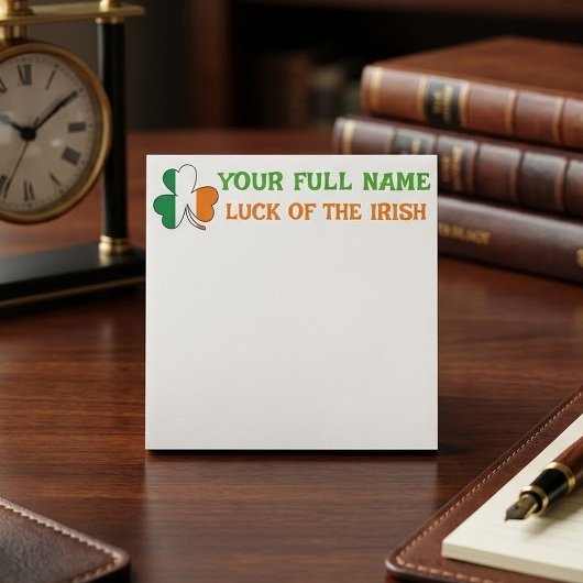 Post-it® La Saint-Patrick Irlande Drapeau Trèfle Nom person