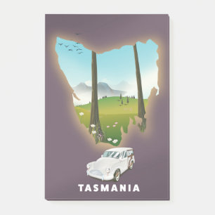 Post-it® La Tasmanie a illustré carte de voyage poster.