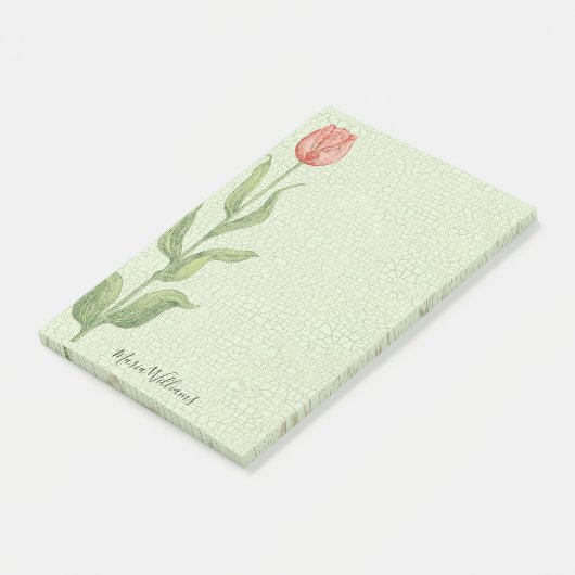 Post-it® La tulipe rose ajoutent 4x6 nommé (Incliné)