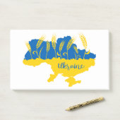 Post-it® La typographie ukrainienne et l'oreille au blé sur (Sur un bureau)