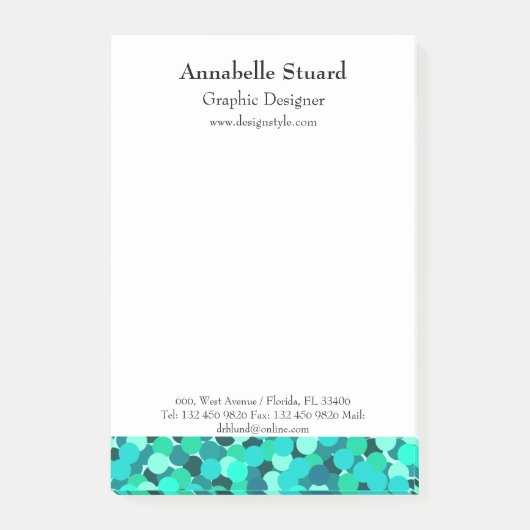 Post-it® La Vegas Turquoise Glitzy Bling Turquoise (Devant)