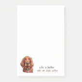 Post-it® La vie de Setter Irlandais de chien mignon est mei (Devant)