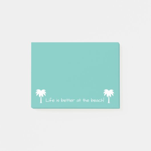 Post-it® La vie est meilleure à la plage palmier personnali (Devant)