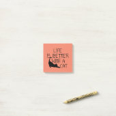 Post-it® La Vie Est Meilleure Avec Un Chat (Sur un bureau)