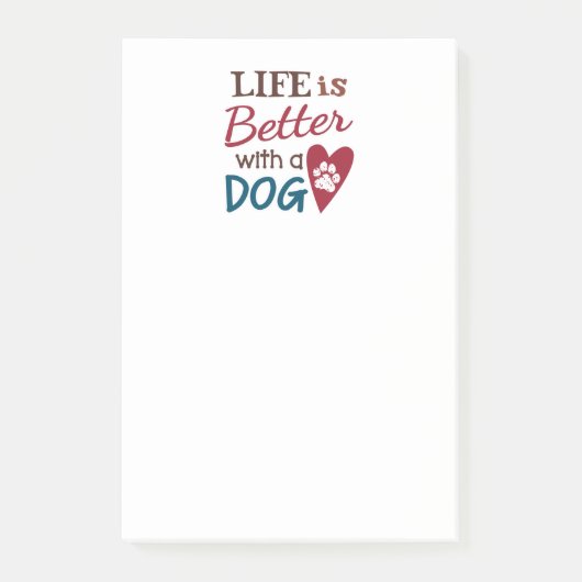 Post-it® 'La Vie Est Meilleure Avec Un Chien' (Devant)