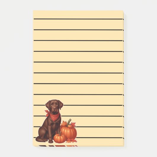 Post-it® Labrador au chocolat avec Bandana rouge par Citrou (Devant)