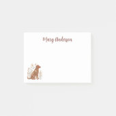 Post-it® Labrador chocolat bohème floral (Devant)