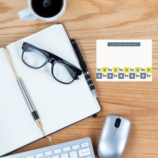 Post-it® Labrador Retriever Dog & Paw Yellow & Blue Griefs