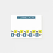 Post-it® Labrador Retriever Dog & Paw Yellow & Blue Griefs (Devant)