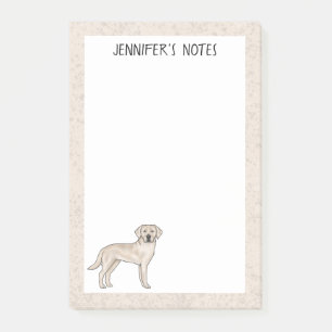 Post-it® Labrador Retriever Lab couleur crème Nom personnal
