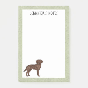 Post-it® Labrador Retriever Labrador Chocolat Nom Personnal